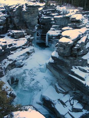 Athabaska Falls in Winter
