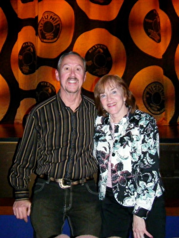 BIll & Susan in Front of Stage in the Elvis Theater