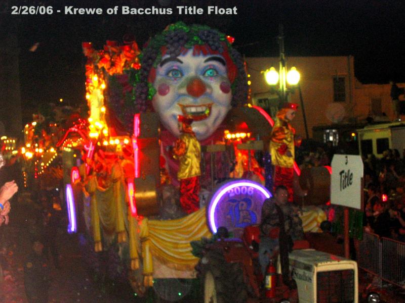 Krewe of Bacchus Title Float