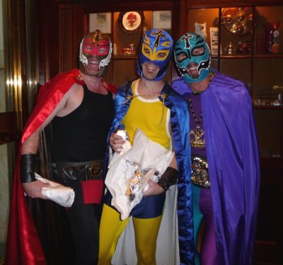 El Mardi Gras Mysterio (far right) & Kindred Spirits at Hotel Monteleone