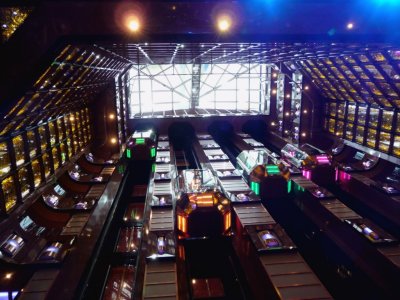 Elevators in 11- Deck High Atrium of Carnival Dream