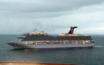 Carnival Glory Arriving at Belize Anchorage