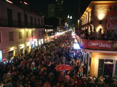 Crowds on Bourbon St. Sat Night