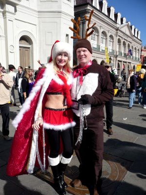 Mrs. Claus & Reindeer on Fat Tuesday