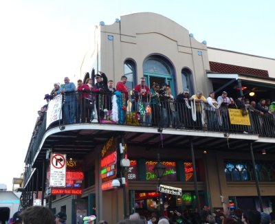 Mardi Gras Day on Bourbon Vieux Balcony