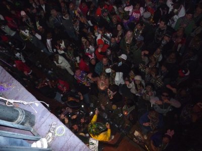 Mardi Gras Night View from Bourbon Vieux Balcony