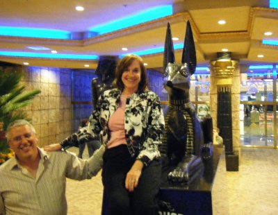 Phil & Susan with Anubus at the Luxor