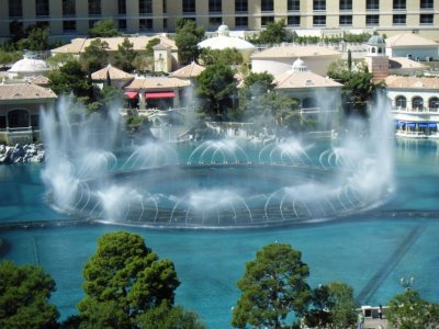 Bellagio Fountain Viewed from the Eiffel Tower Restaurant