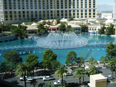 Bellagio Fountain Viewed from the Eiffel Tower Restaurant