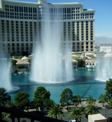 Bellagio Fountain Viewed from the Eiffel Tower Restaurant