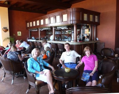 Robin, Dennis, and Susan Waiting for Margaritas in the Lobby Bar