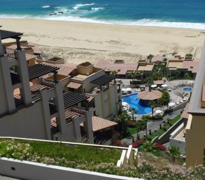 Looking Down on the Pool Behind Our Timeshare Unit