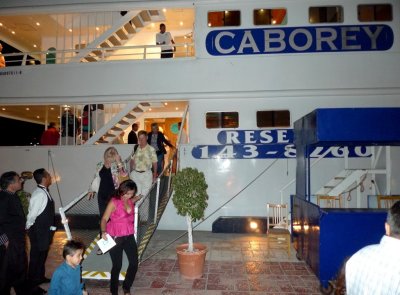 Leaving the Caborey Catamaran