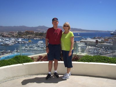 Dennis & Robin Overlooking Cabo Marina