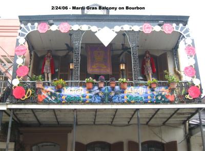 Mardi Gras Balcony on Bourbon
