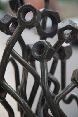 A bouquet of welded hex nuts