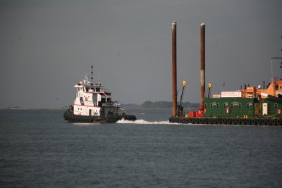 Tugboat at work