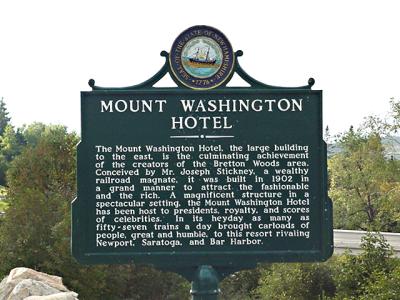 Mount Washington Hotel sign