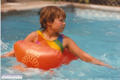 Erica on the pool saddle