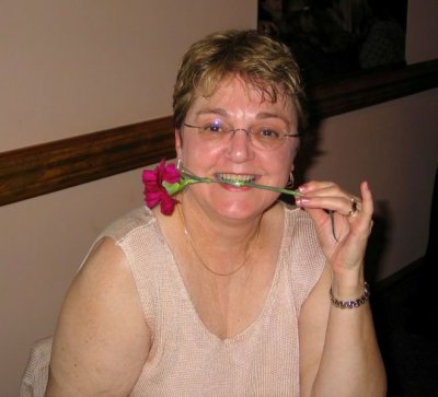 Liz with a rose