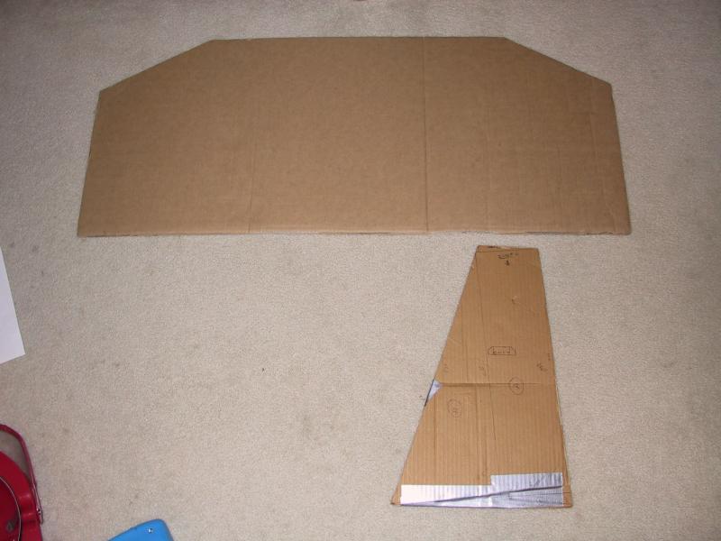 Cardboard templates used to size up the enclosure
