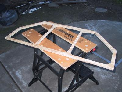 Plywood frame to be used for a speaker grill.