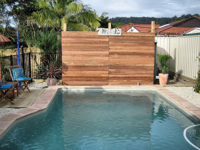 Pool Wood Feature