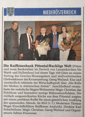 Raiffeisenzeitung, Mai 2009