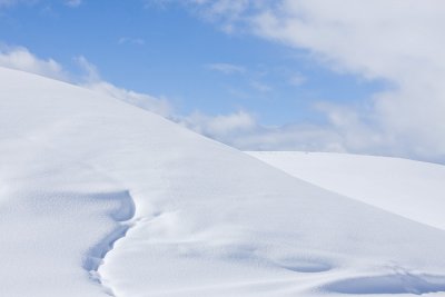 Snow Bank And Sky