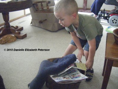 This is my brother going after Great Grandma's cat.