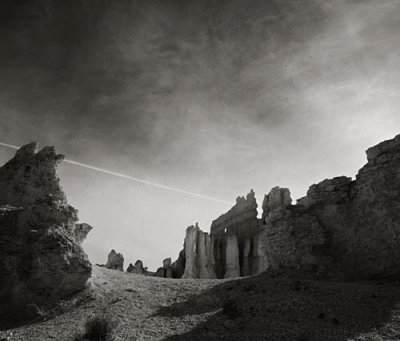 Hoodoos with Contrail, Bryce Canyon, 2000