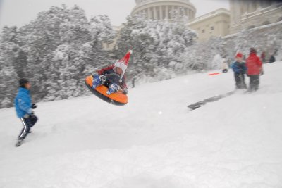 Sledding on Capitol Hill