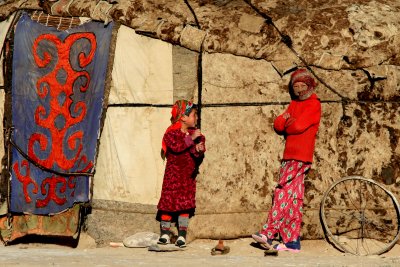 Girls by the Yurt, Rangkol, Tajikistan