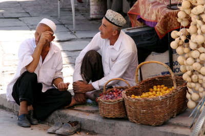 Fruit Salesmen, Kashgar, Chinese Turkistan