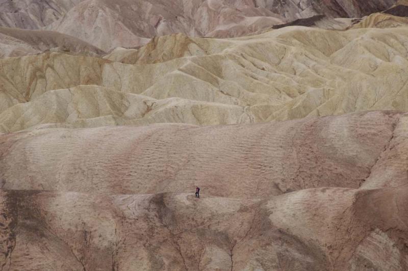 Hiker  - Zabriskie Point - Death Valley, California