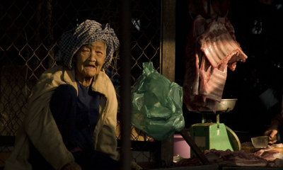 Meat Vendor Long Xuyen, Vietnam, January 2008