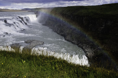 Rainbow at the Falls Gulfoss waterfall, Iceland - July 2009