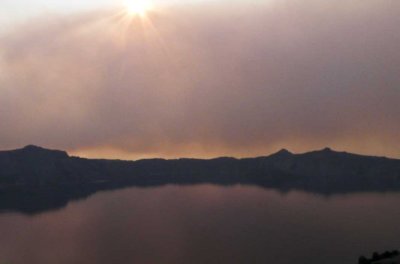 Hazy Crater Lake, Oregon - September, 2008