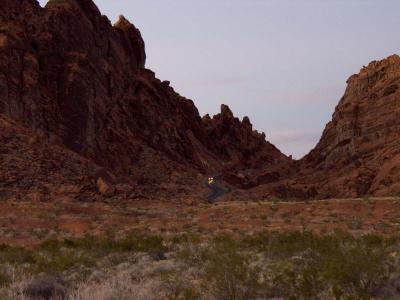 Leaving at Sunset -Valley of Fire State Park, Nevada