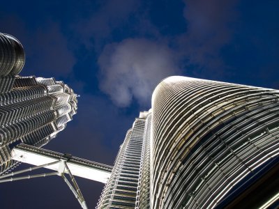 Looking Up Petronas Twin Towers, Kuala Lumpur, Malaysia - September 2007