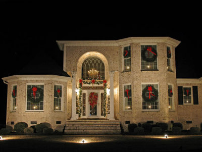Houses decorated for Christmas