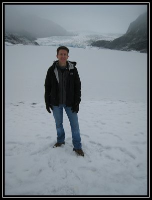 Liz at the Mendenhall Glacier ©  Liz Stanley