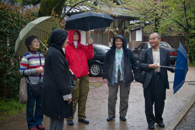 Walking in the Rain with our Local Volunteer Guides
