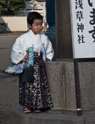 Young Boy at Shinto Shrine