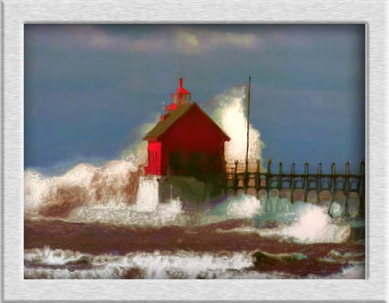 lighthouse and waves...