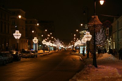 Illuminations on Krakowskie Przedmiescie Street