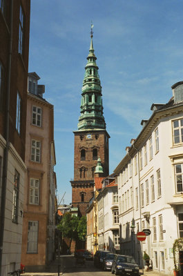 Admiralgade and Tower of Nicolai Kirke