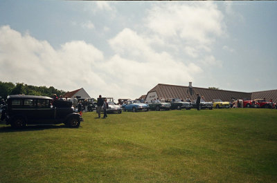 Old cars at ruins of Castle