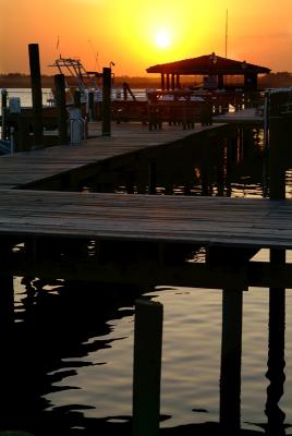 sunset at the docks