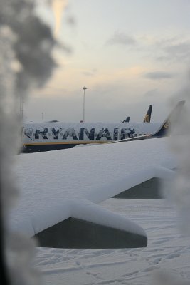 Snow and ice on the plane